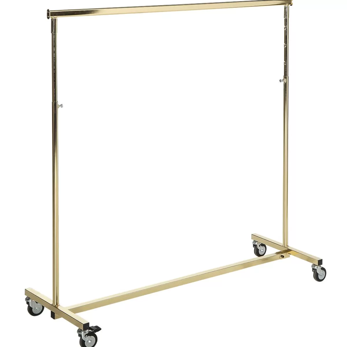 DecoWoerner Clothes Stand Foldable Brass 140 Cm