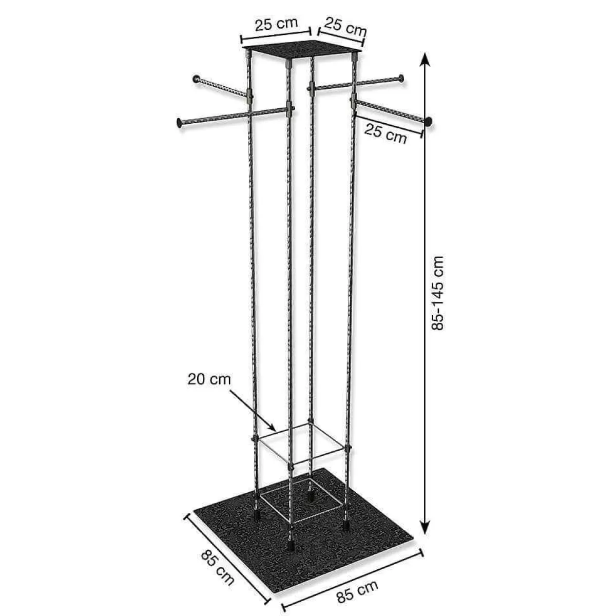 DecoWoerner Clothing Stand LOFT, 85 - 145 Cm