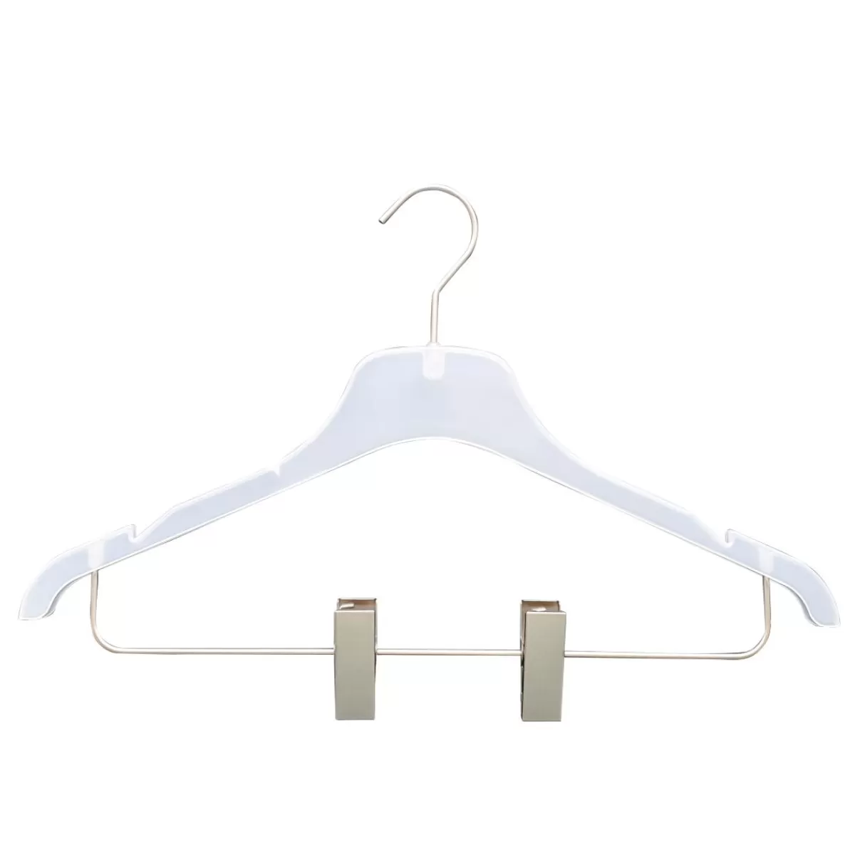 DecoWoerner Coat Hanger 42 Cm Frosted With Notches And Clip Bar 50 Pcs.