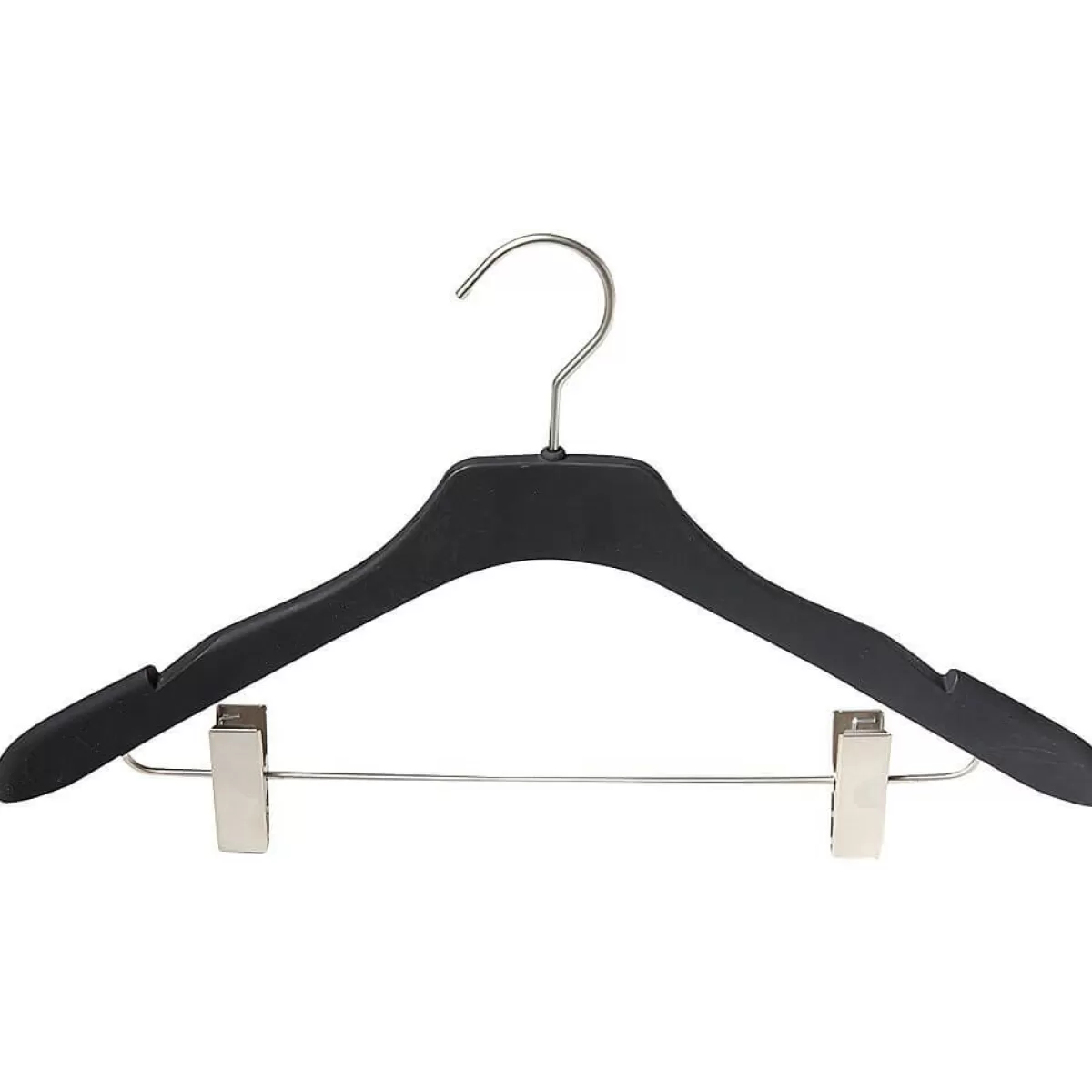 DecoWoerner Coat Hanger Soft Touch With Clamp Bar 45 Cm, 1 Pack Of 10 Pcs