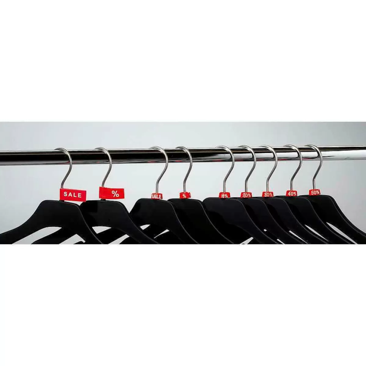 DecoWoerner Coat Hanger Soft Touch With Clamp Bar 45 Cm, 1 Pack Of 10 Pcs