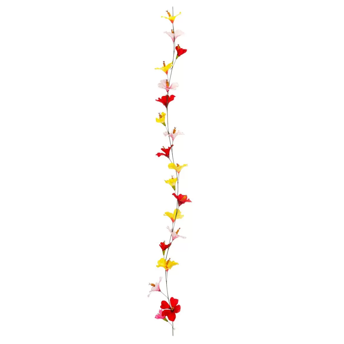 DecoWoerner Colourful Artificial Hibiscus Garland 180 Cm