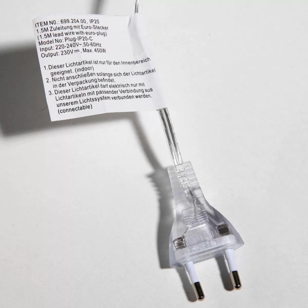 DecoWoerner Connection Cable For LED Products System IP 20, Clear