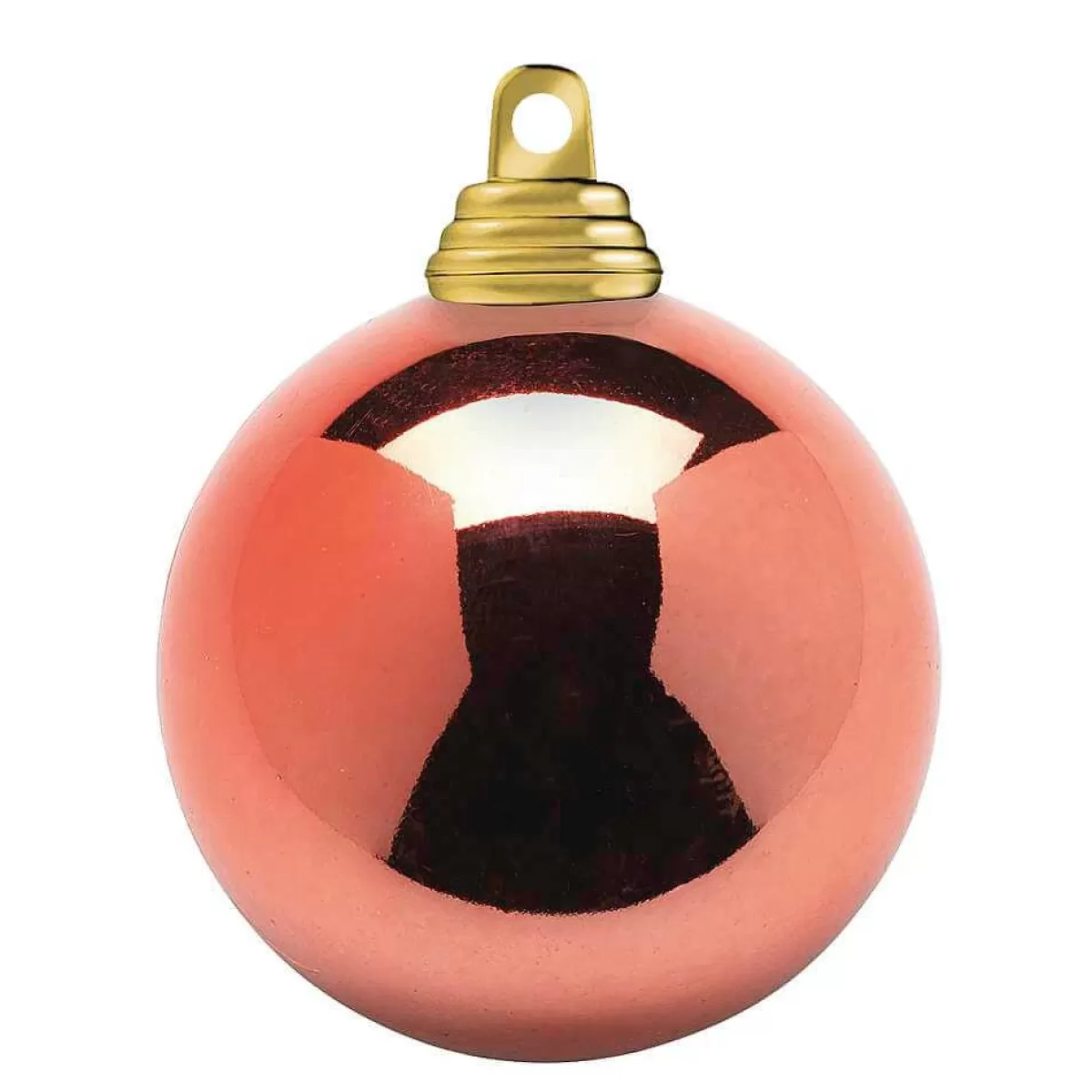 DecoWoerner Copper Shiny Christmas Baubles Made Of Flame Retardant Plastic, 6 Cm Ø - 24 Pcs.