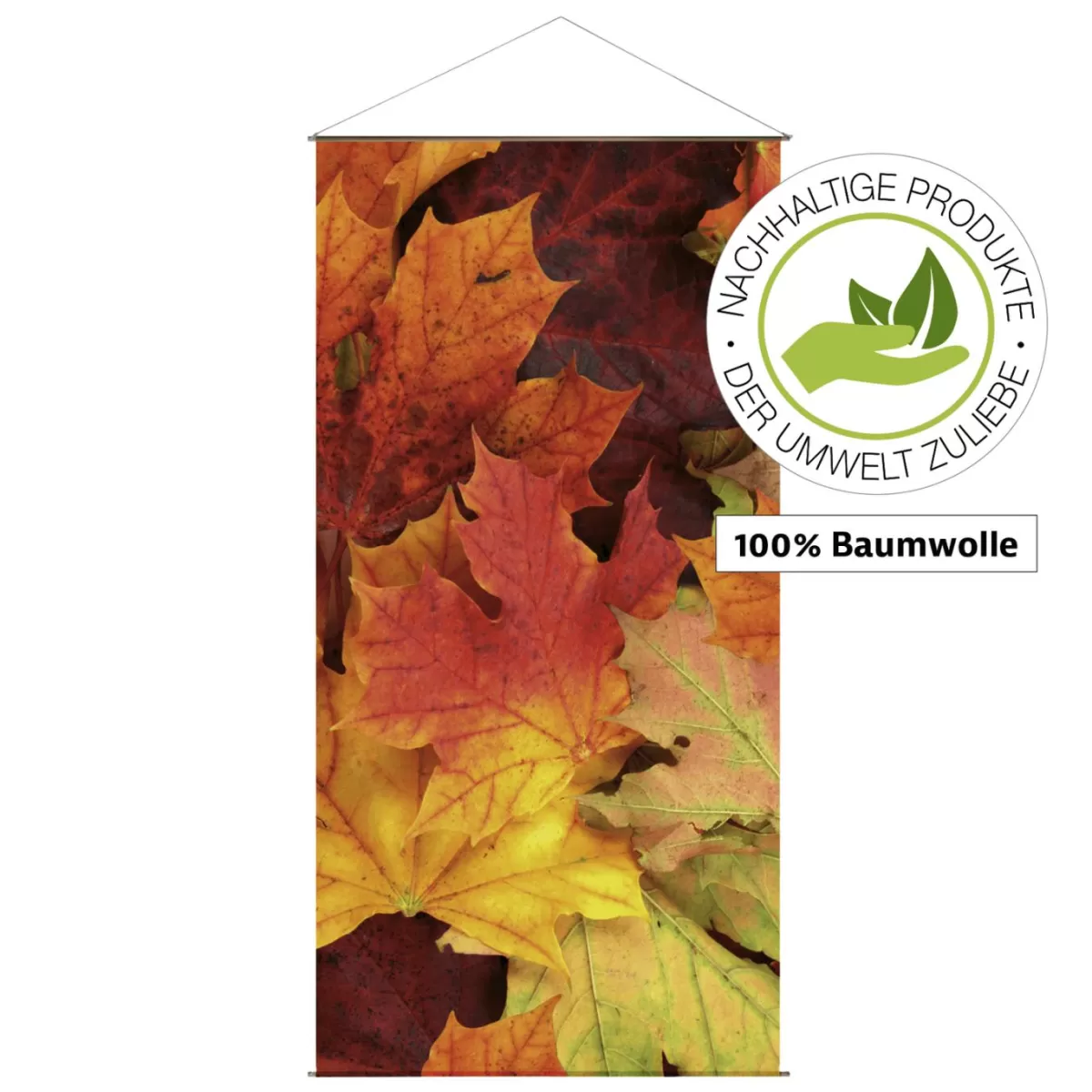 DecoWoerner Cotton Autumn Leaves Banner 200 Cm Long