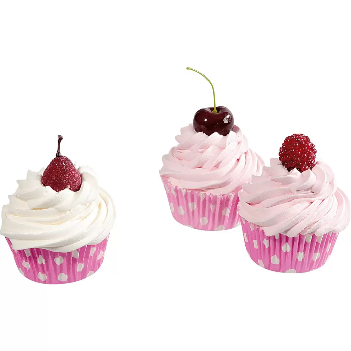 DecoWoerner Cupcakes Food Dummy 3 Pieces, 7 Cm