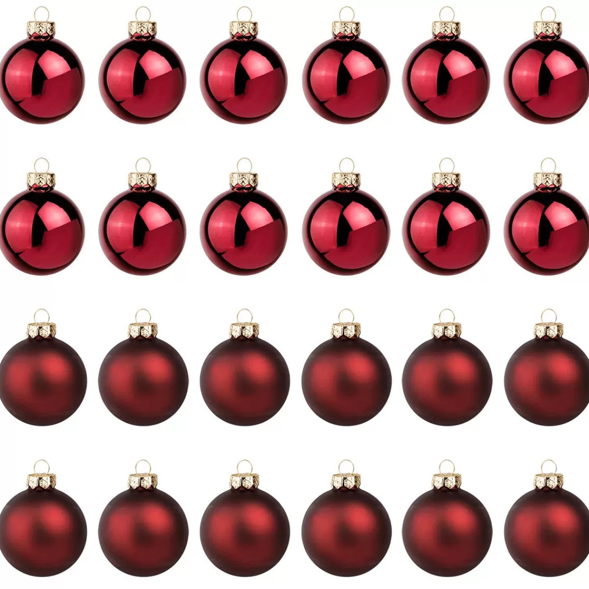 DecoWoerner Dark Glass Christmas Baubles 6 Cm Ø - 24 Pieces