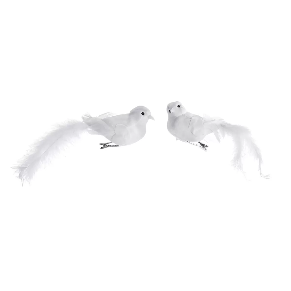 DecoWoerner Deco Bird Set 2pcs. With Feathers And Clip 4 X 20 Cm