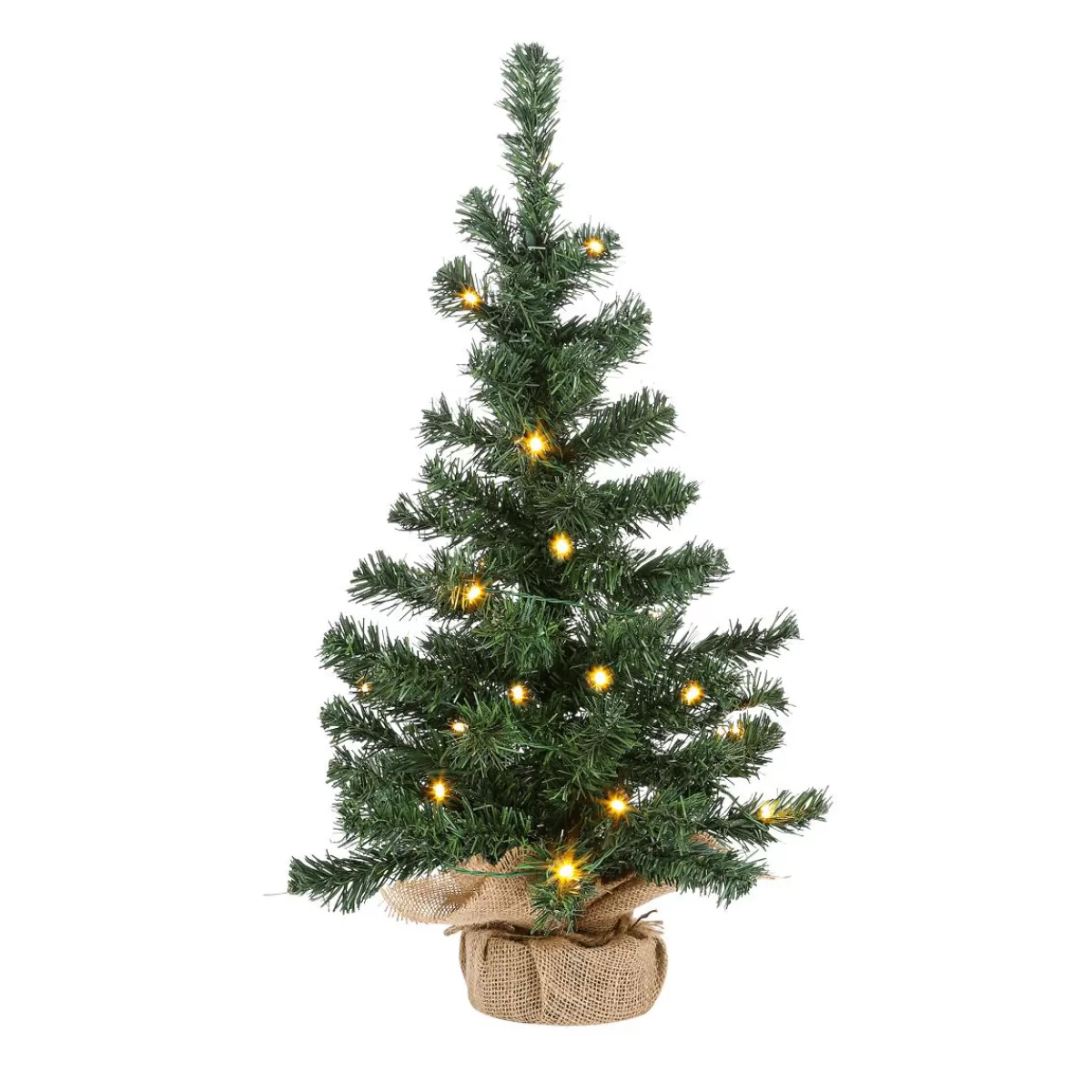 DecoWoerner Deco Christmas Tree With LED And Jute Bag 60 Cm