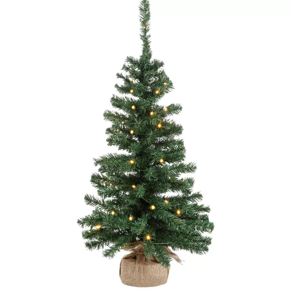 DecoWoerner Deco Christmas Tree With LED And Jute Bag 75 Cm