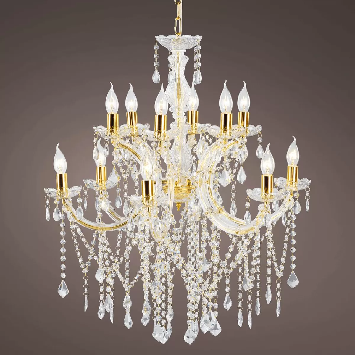 DecoWoerner Deco Glass Chandelier 78 Cm