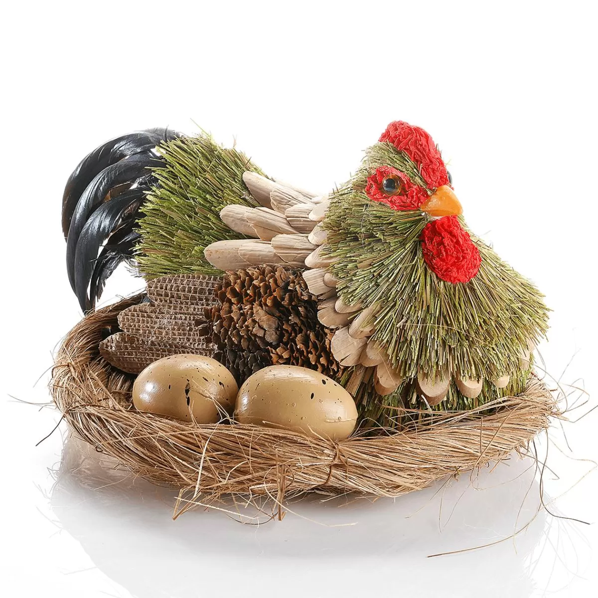 DecoWoerner Deco Hen On Nest 23 Cm Ø, 16 Cm High