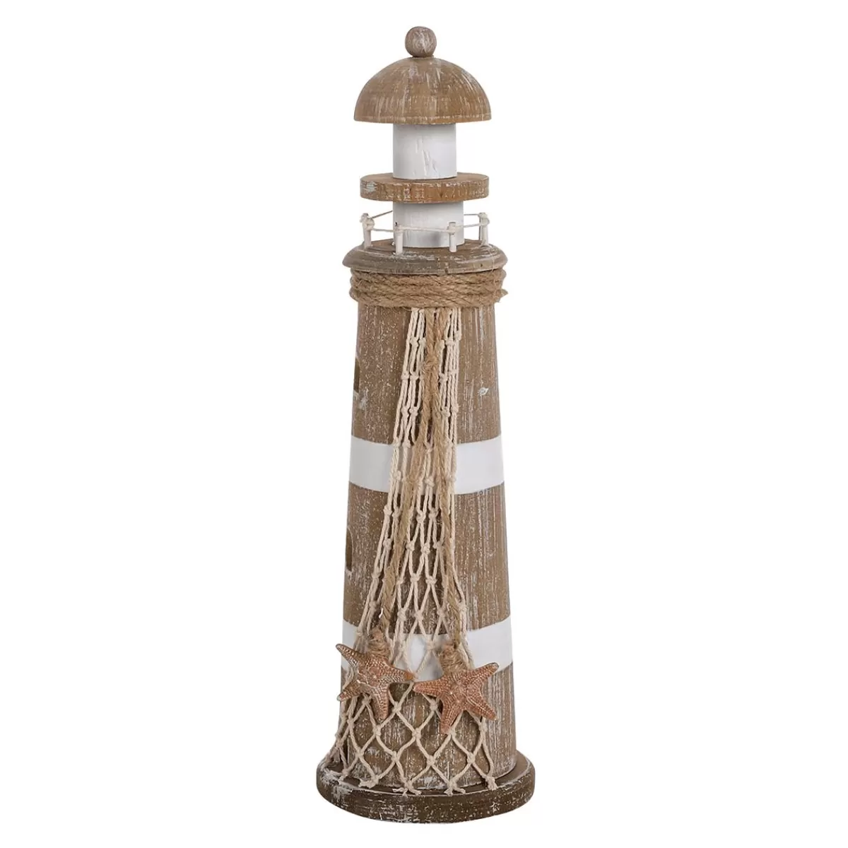 DecoWoerner Deco Lighthouse 10 X 35,5 Cm Brown Made Of Wood