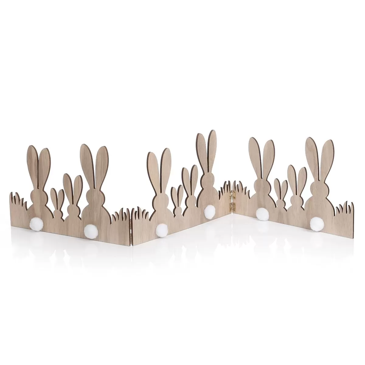 DecoWoerner Deco Wooden Stand Rabbit Deco Fence 80 Cm