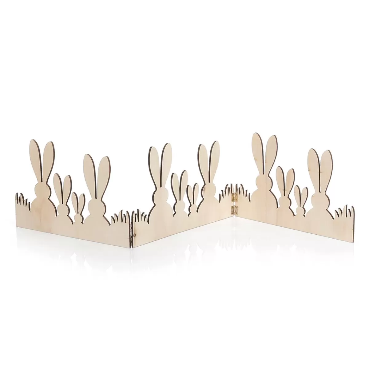 DecoWoerner Deco Wooden Stand Rabbit Deco Fence 80 Cm