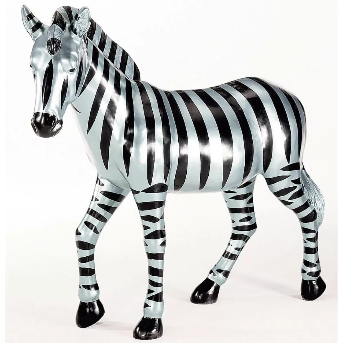 DecoWoerner Deco Zebra 190 Cm Long, Silver Black