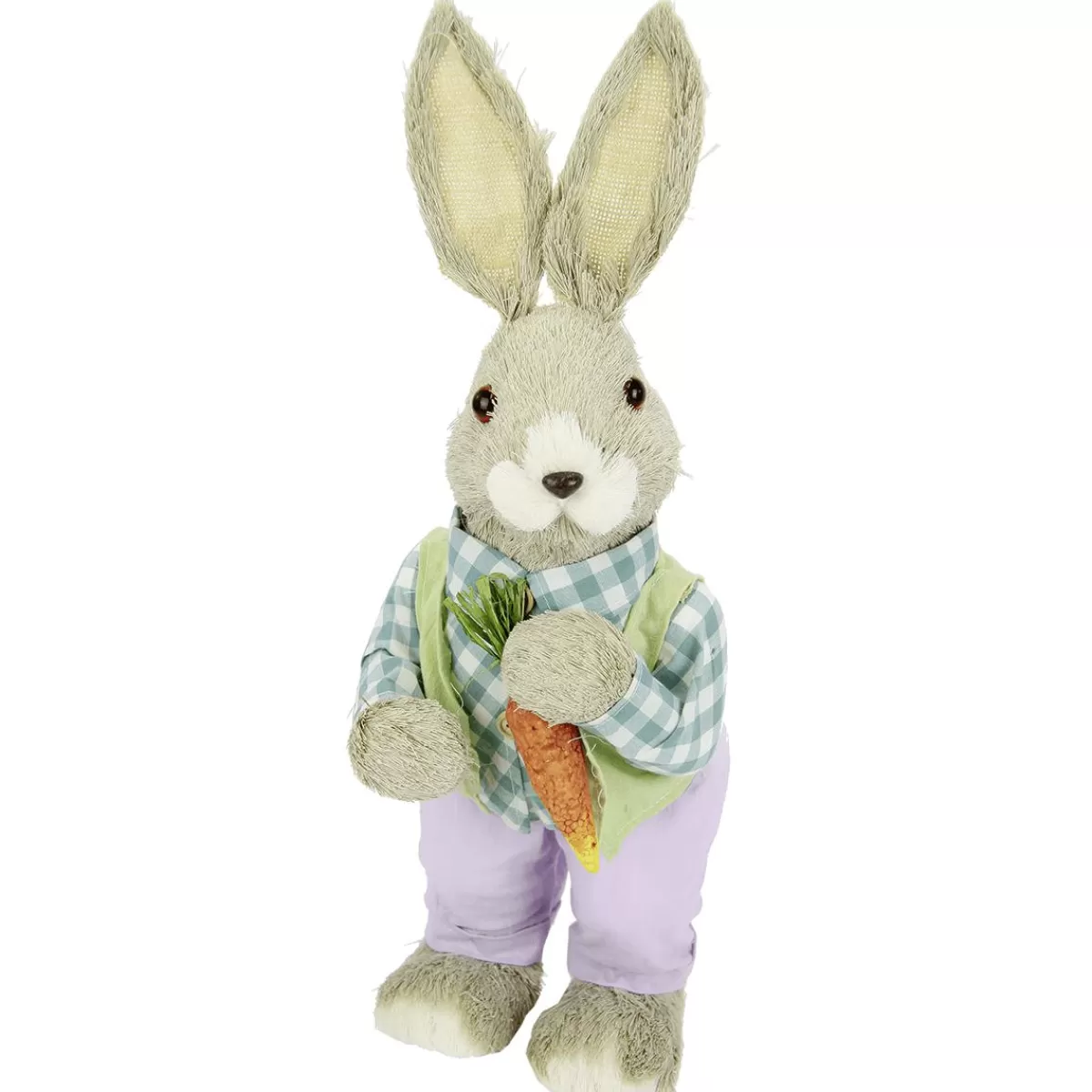 DecoWoerner Decoration Straw Bunny Purple-blue 48 Cm Male