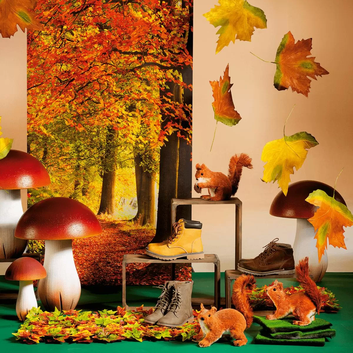 DecoWoerner Decorative Autumn Leaves 50 Cm, 4 Pcs