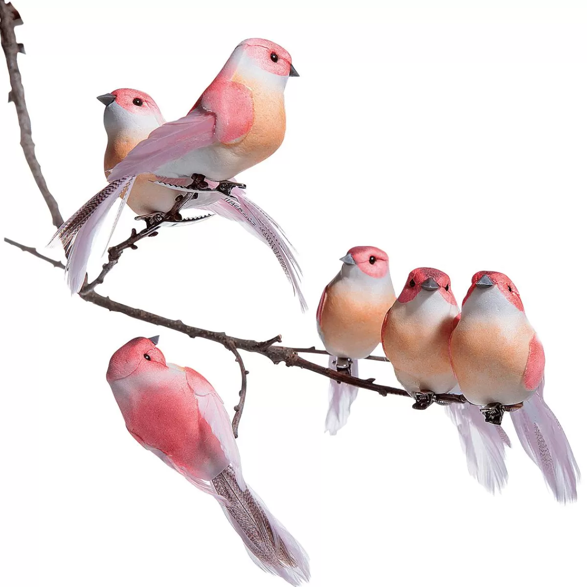 DecoWoerner Decorative Birds Rose 10 Cm, 6 Pcs