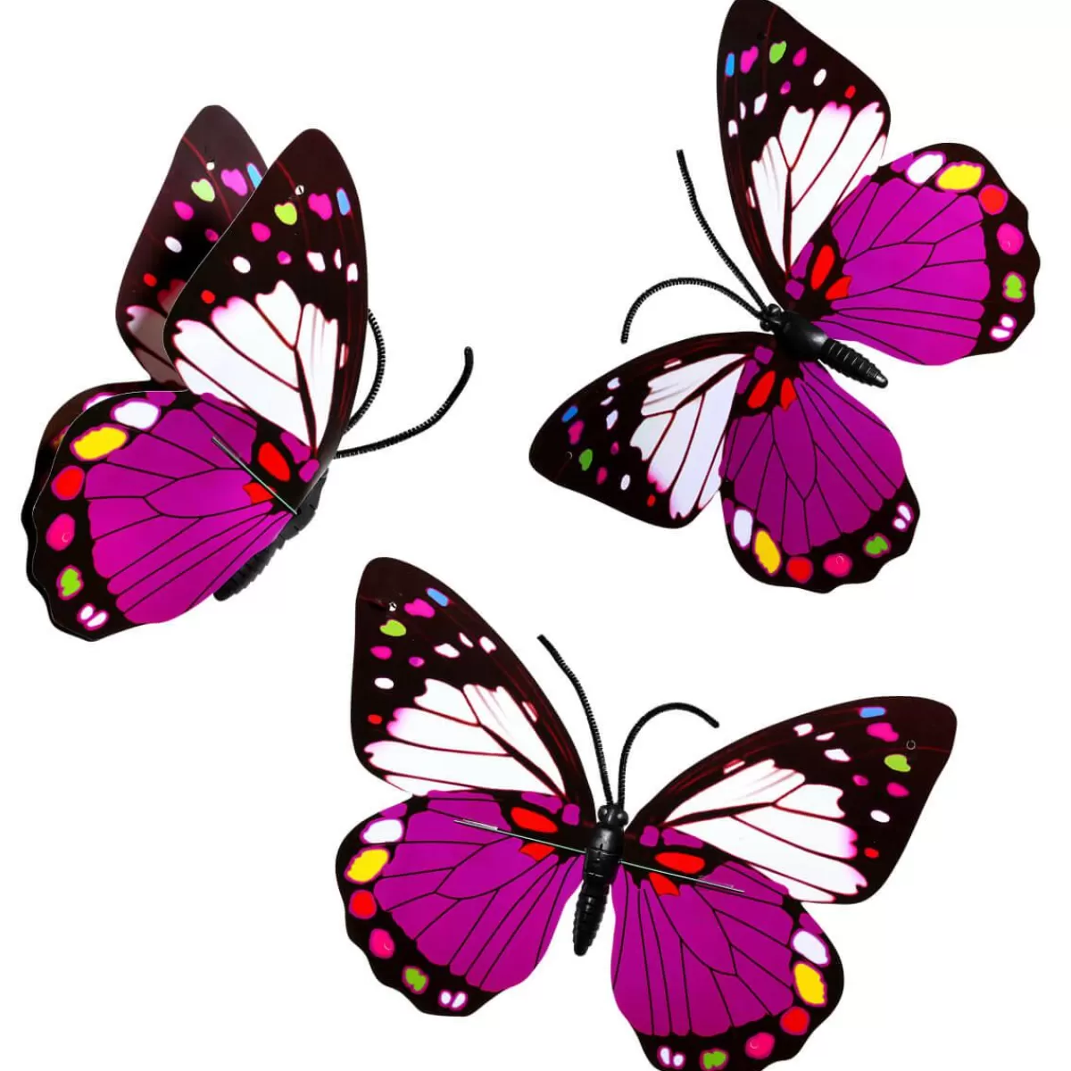 DecoWoerner Decorative Butterfly Lilac 40 Cm 3 Pcs