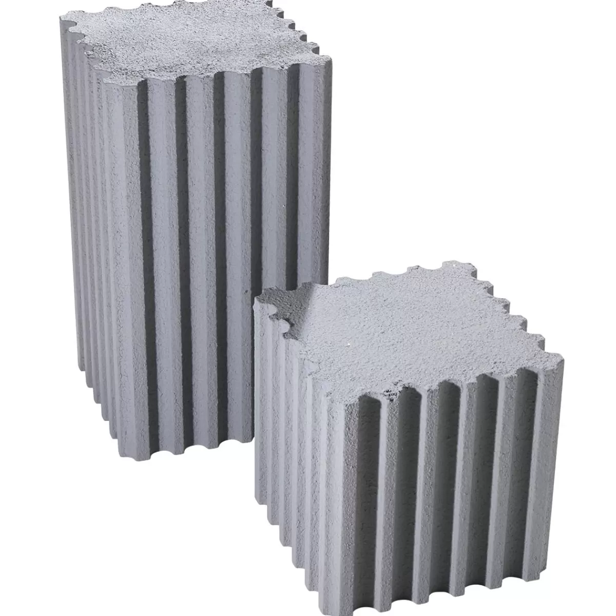 DecoWoerner Decorative Columns Set "Concrete" Height 30/55 Cm