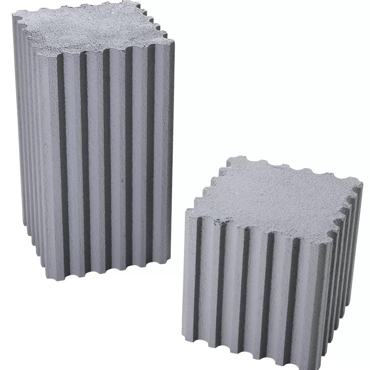 DecoWoerner Decorative Columns Set "Concrete" Height 30/55 Cm