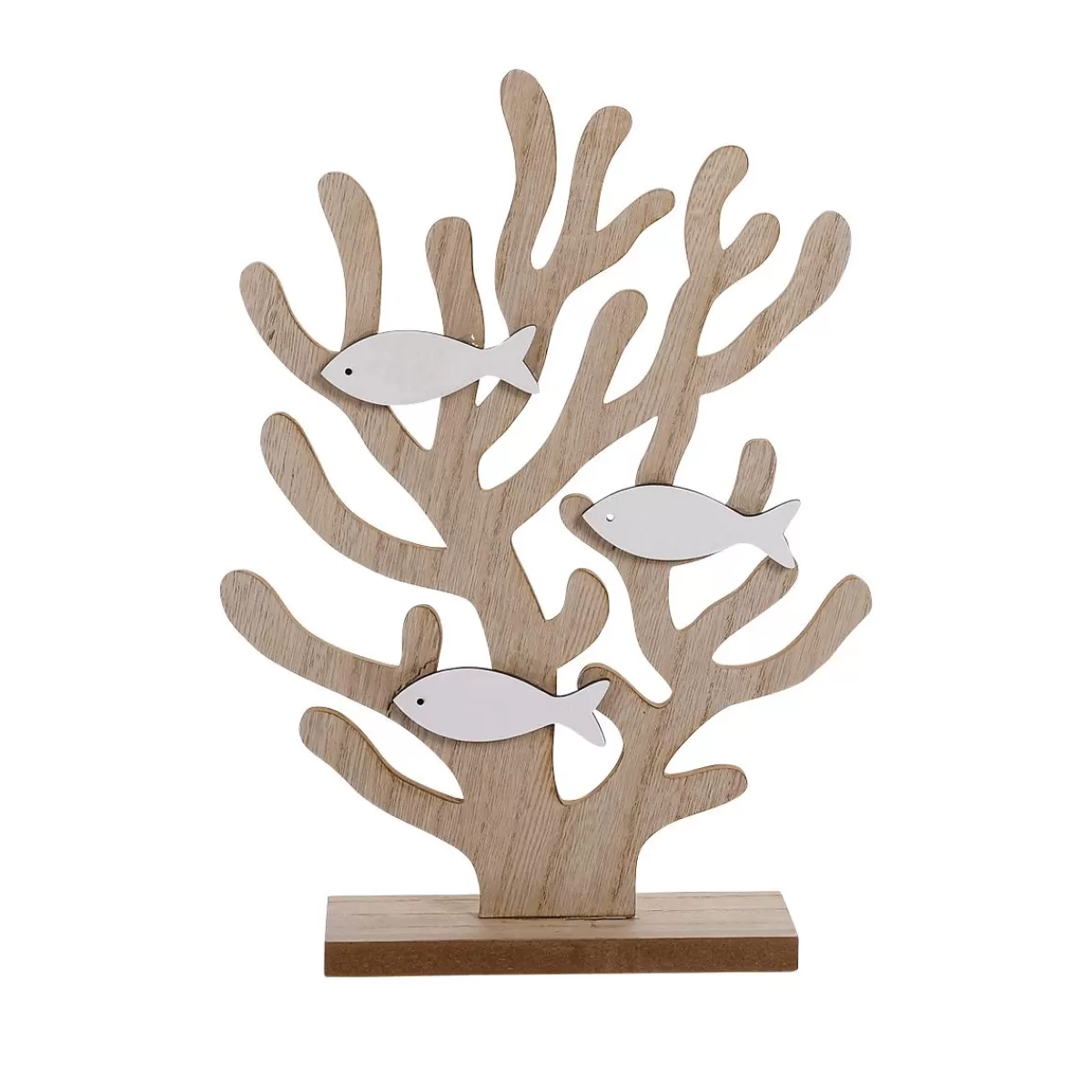 DecoWoerner Decorative Coral Wood Display With Fish 22 X 6 X 30 Cm