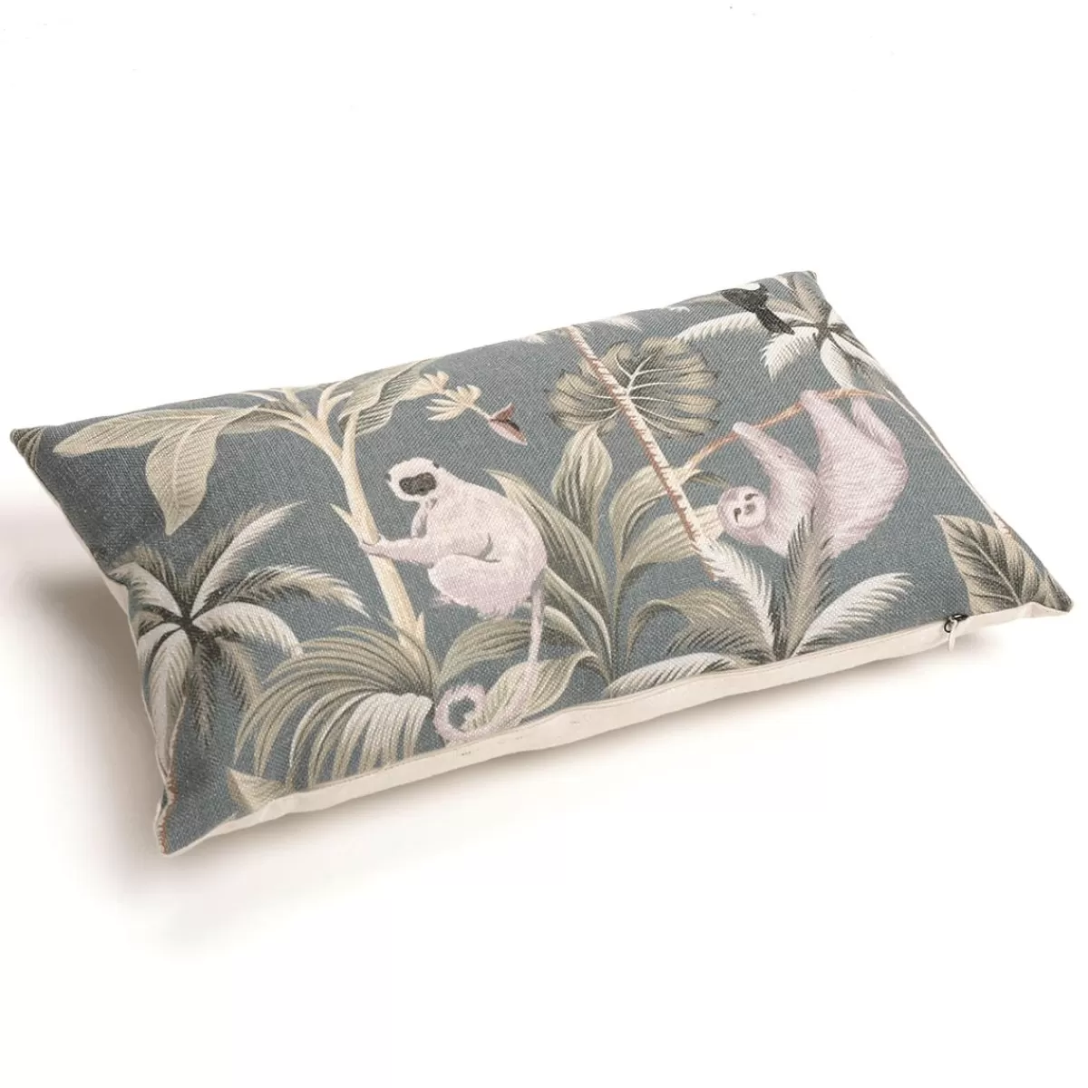 DecoWoerner Decorative Cushion With Sloth Pattern 30 X 50 X 6 Cm Cream