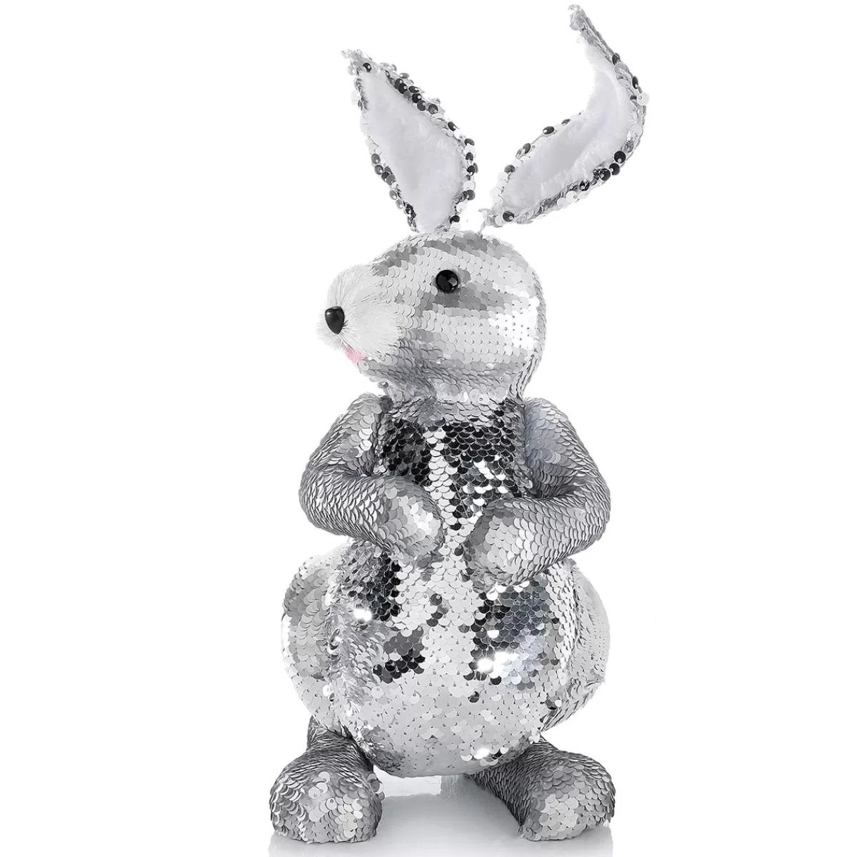 DecoWoerner Decorative Easter Bunny With Reversible Sequins , 35 Cm