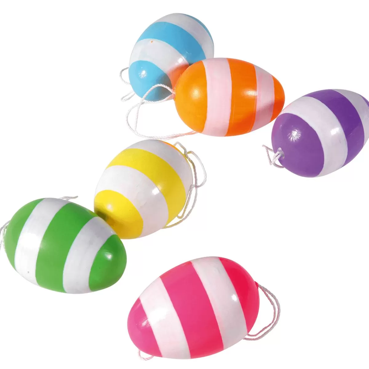 DecoWoerner Decorative Easter Eggs 6 Cm, Striped, 6 Pcs