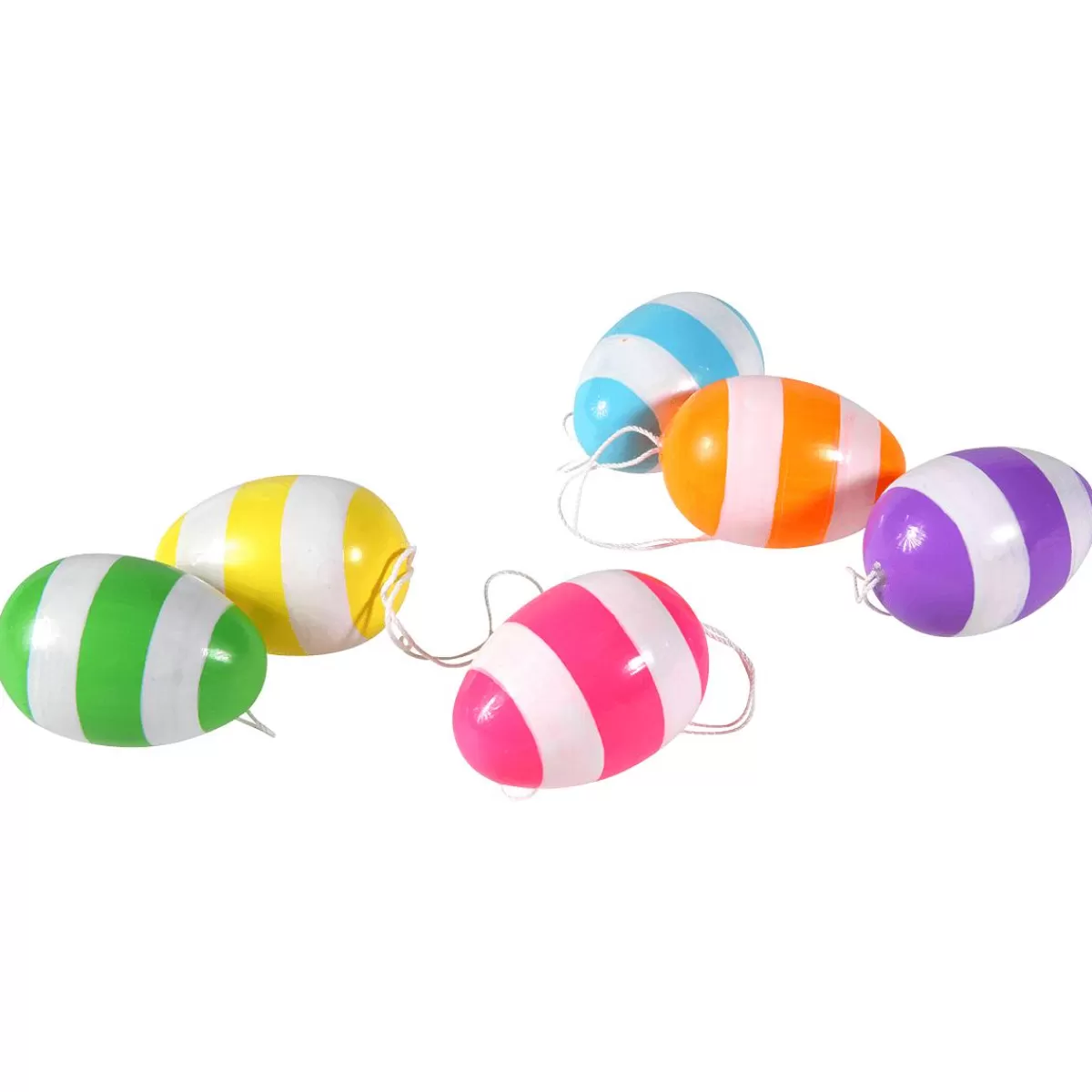 DecoWoerner Decorative Easter Eggs 6 Cm, Striped, 6 Pcs