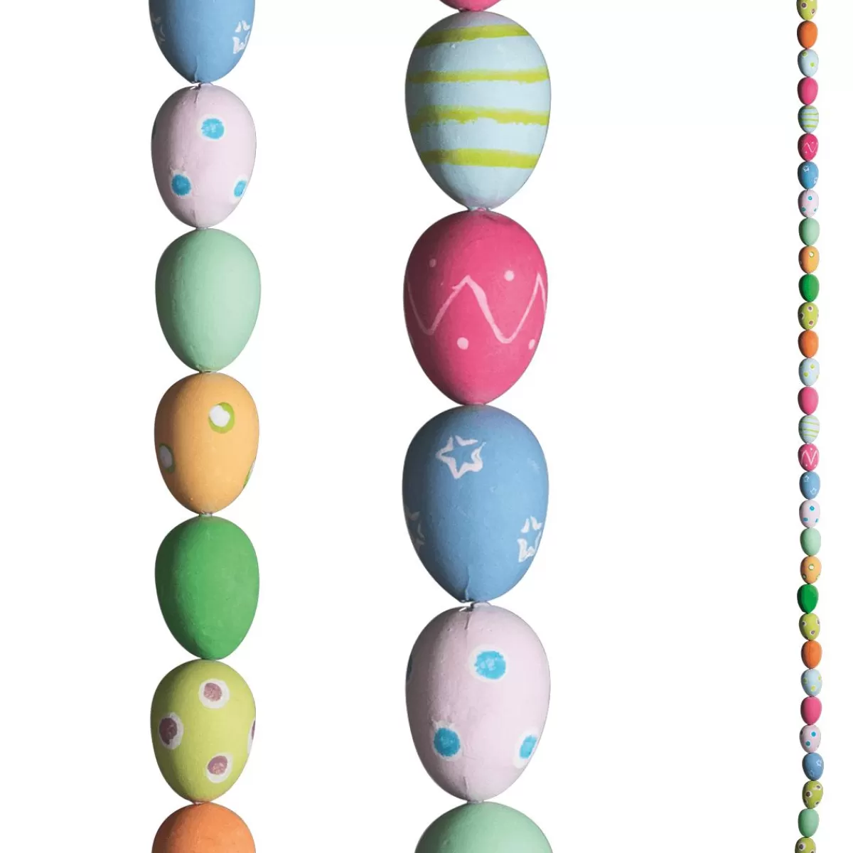 DecoWoerner Decorative Easter Eggs String Colourful Patterns, 180 Cm