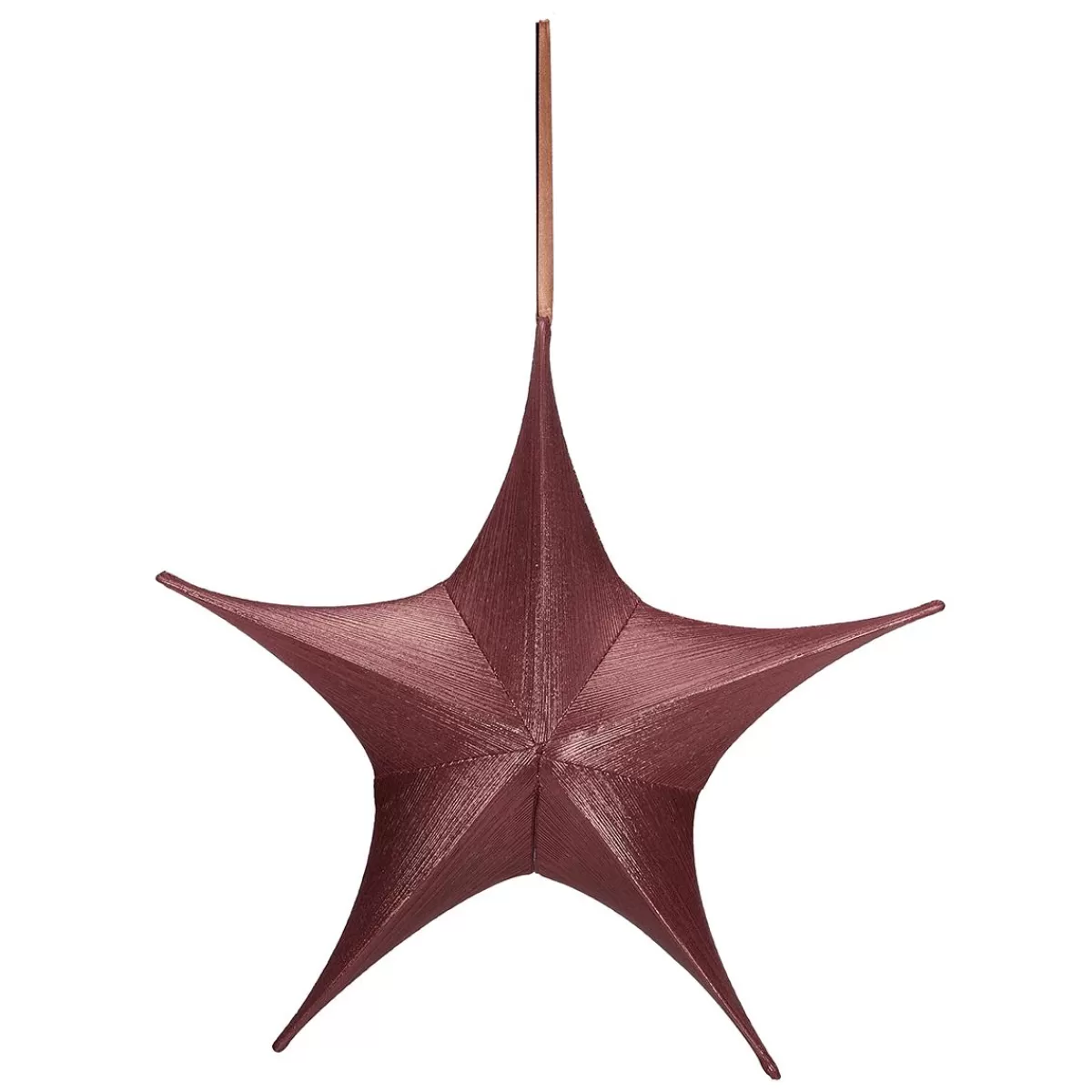 DecoWoerner Decorative Fabric Folding Star Bordeaux Red With Zipper, 40 Cm