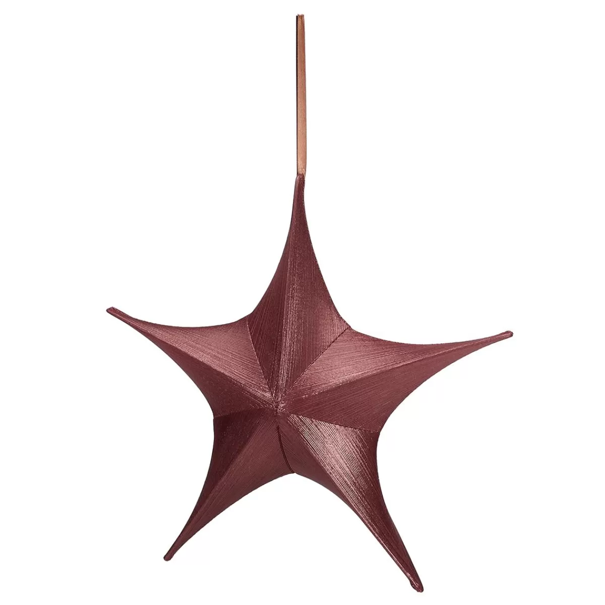 DecoWoerner Decorative Fabric Folding Star Bordeaux Red With Zipper, 40 Cm