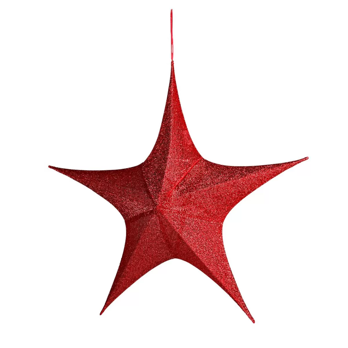 DecoWoerner Decorative Fabric Folding Star Glitter With Zip, 40 Cm