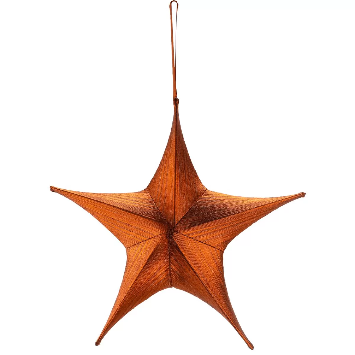 DecoWoerner Decorative Fabric Folding Star, Metallic Copper, With Zip