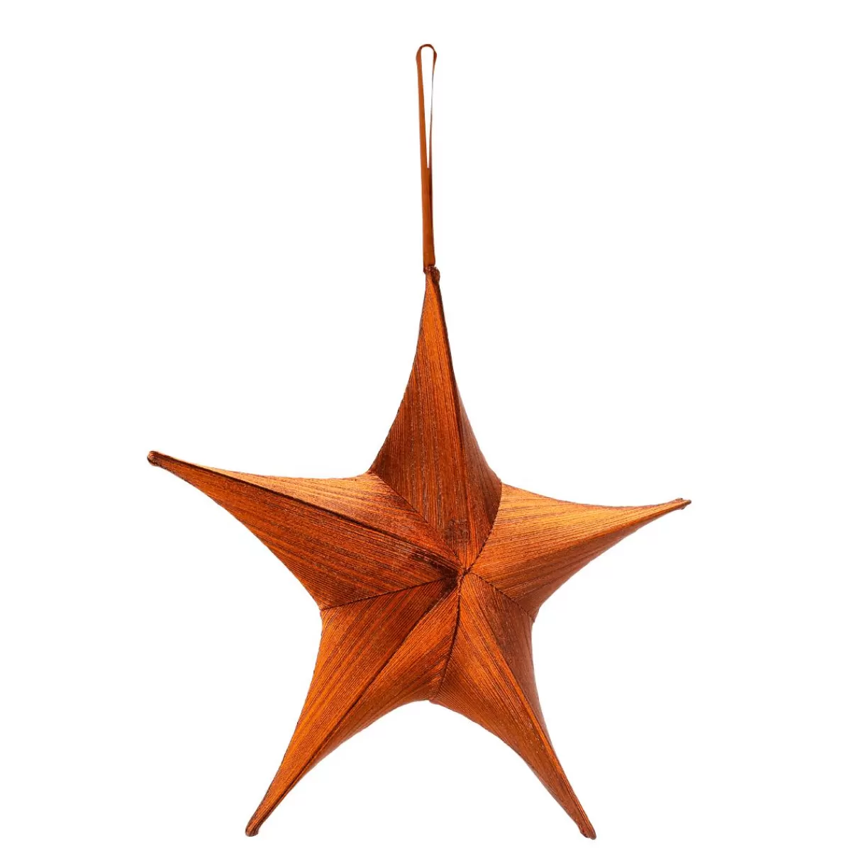 DecoWoerner Decorative Fabric Folding Star, Metallic Copper, With Zip