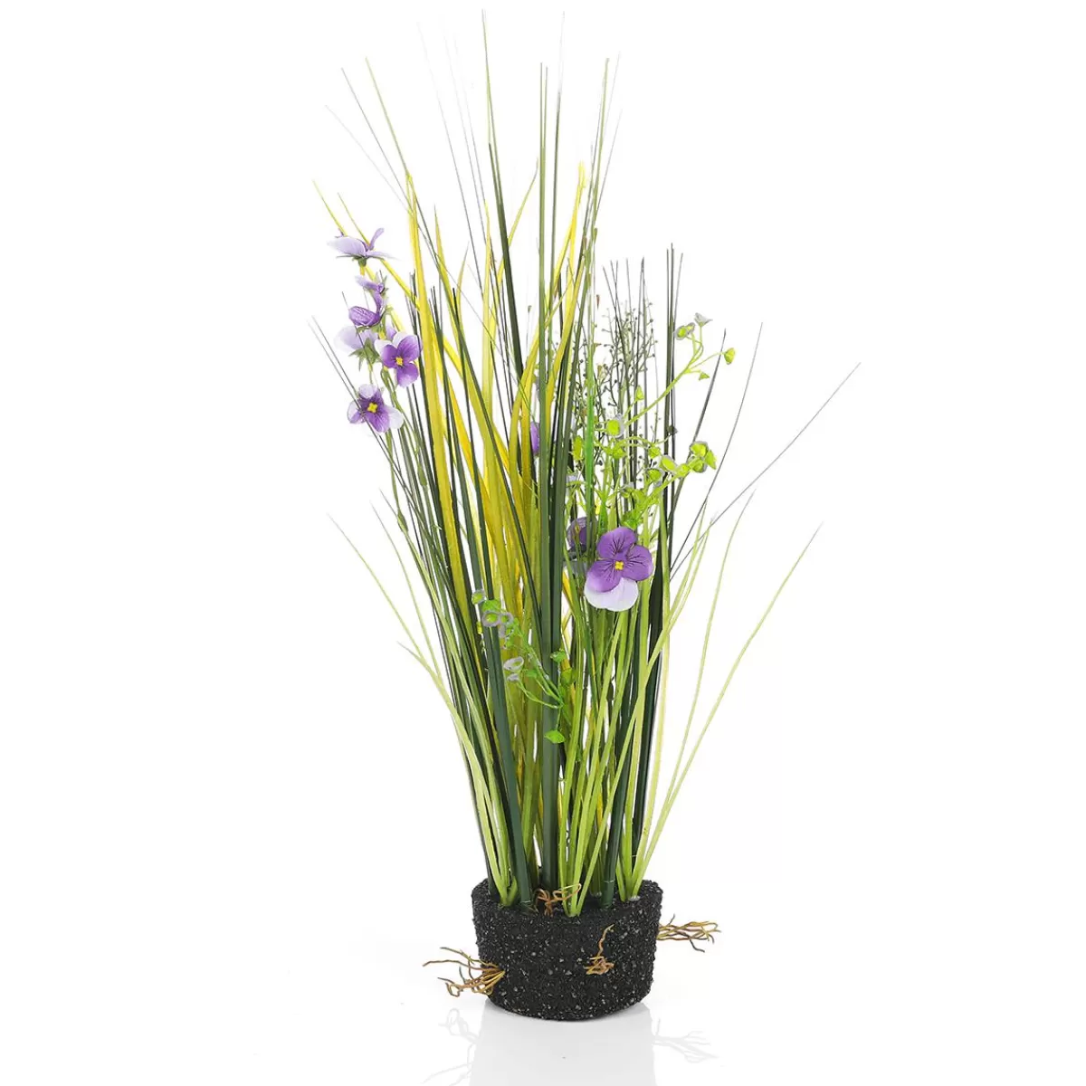 DecoWoerner Decorative Grass With Pansies 48 Cm Purple