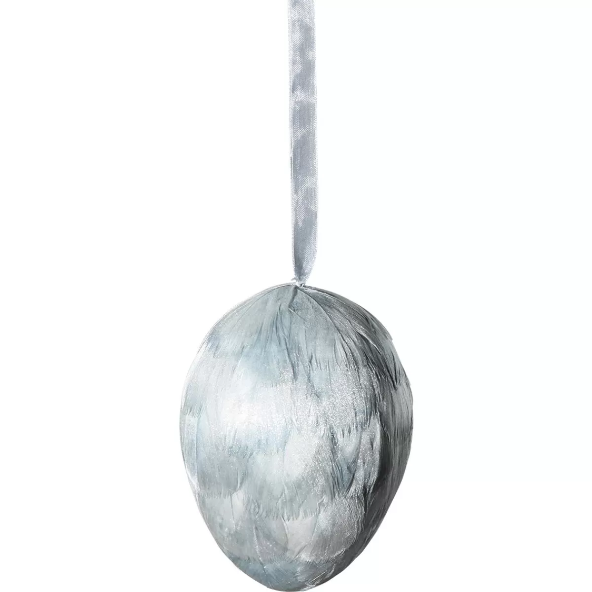 DecoWoerner Decorative Hanger Feather Egg Icy , Length 10 Cm