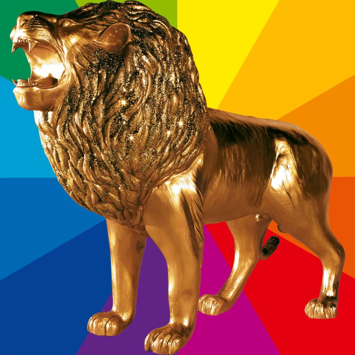 DecoWoerner Decorative Lion Length 140 Cm