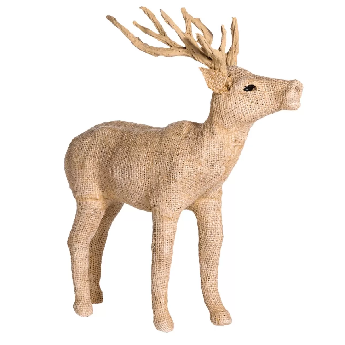 DecoWoerner Decorative Moose Covered With Jute 30 X 9 X 32 Cm (L X W X H)