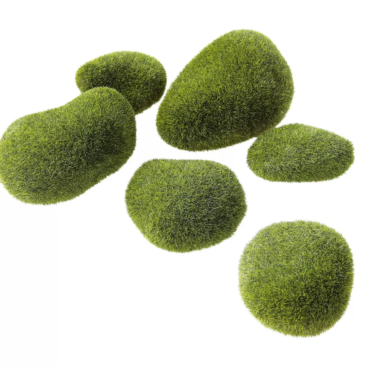 DecoWoerner Decorative Moss Stones, 6 Pcs