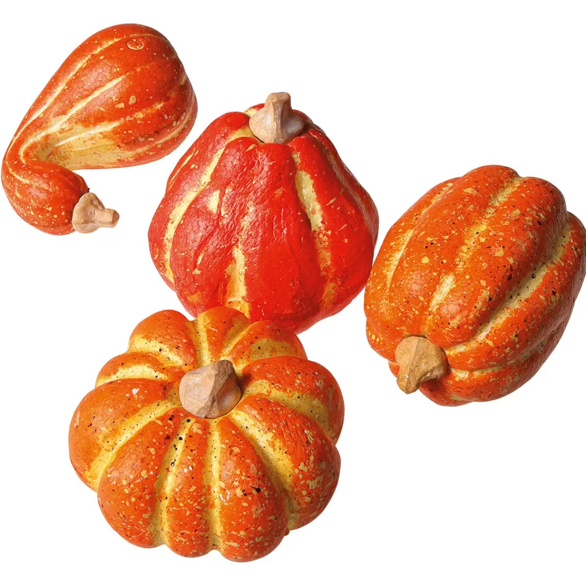 DecoWoerner Decorative Pumpkins, 11-14 Cm, 4 Pcs