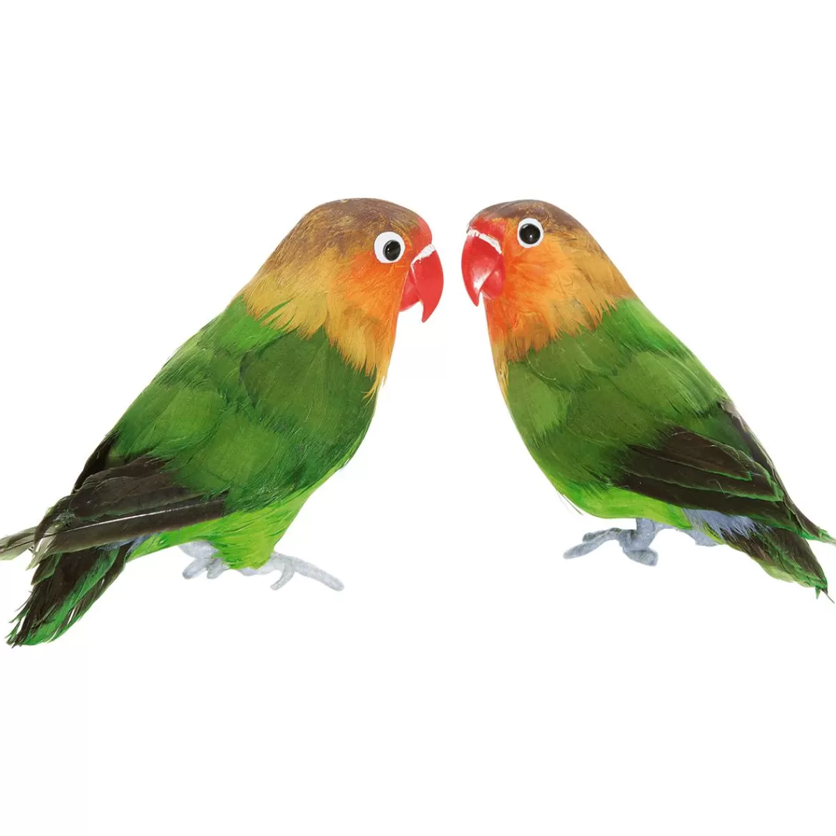 DecoWoerner Decorative Rosy-faced Parrot Sitting 20 Cm, 2 Pcs