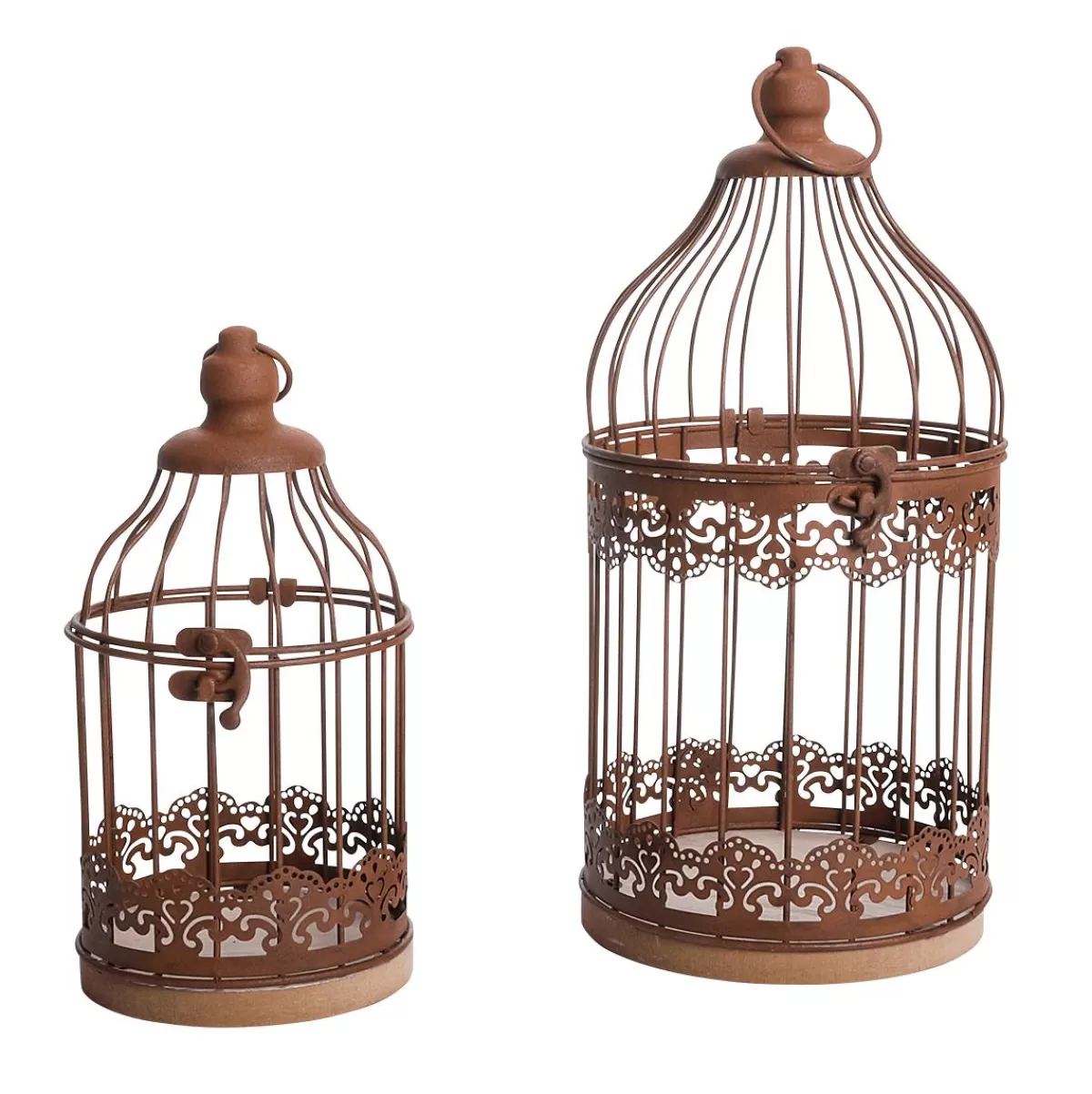 DecoWoerner Decorative Rust-look Bird Cages 11 X 24 Cm & 14.50 X 35 Cm