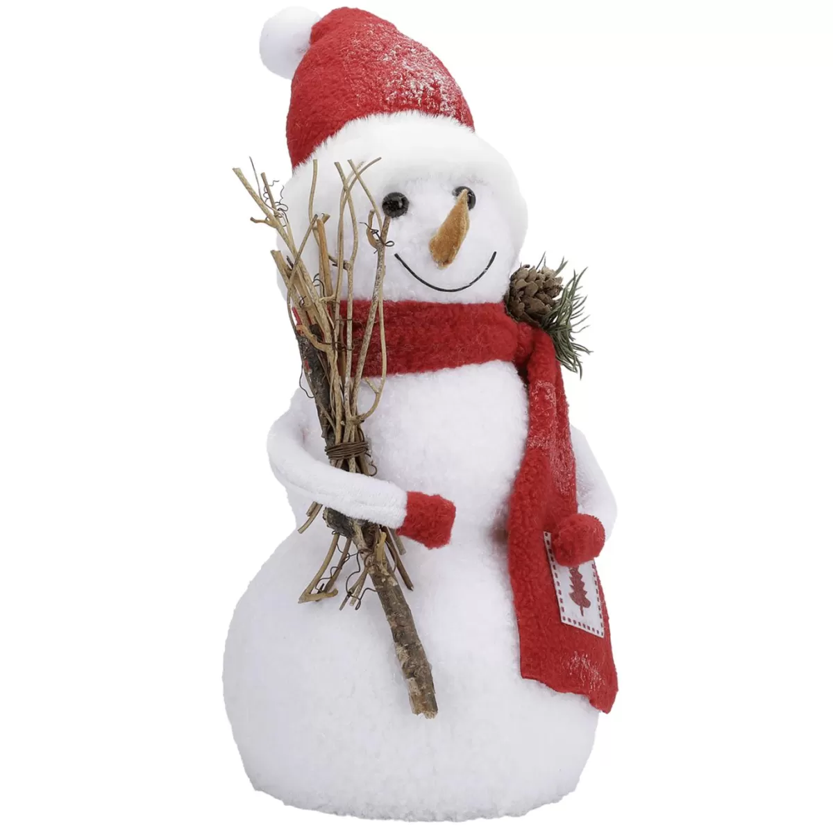 DecoWoerner Decorative Snowman With Red Clothing 30 Cm