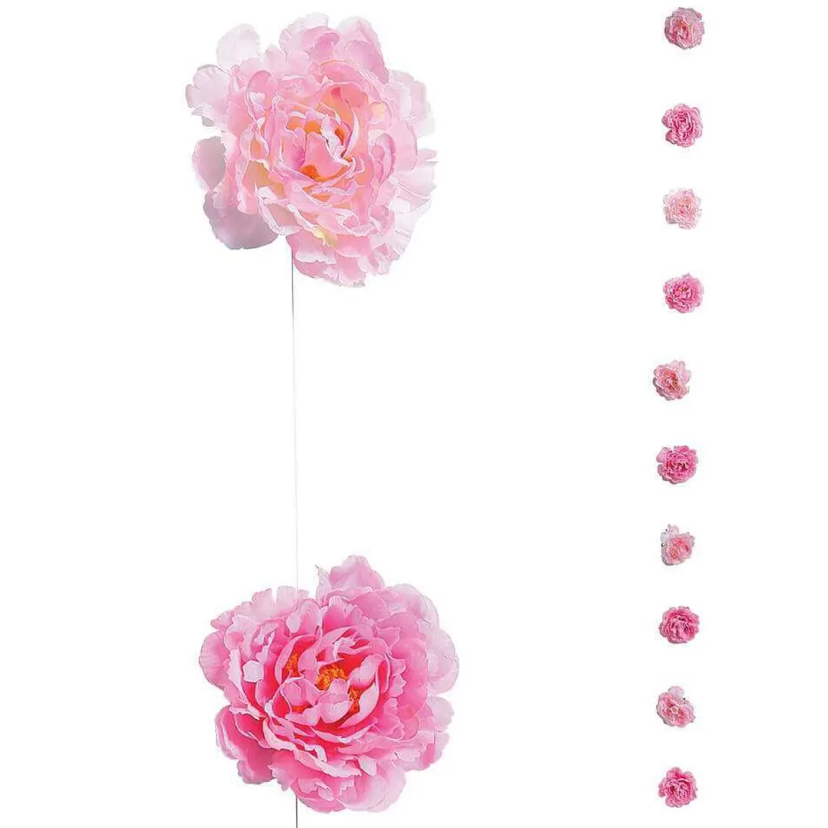 DecoWoerner Decorative String Peonies, Length 180 Cm