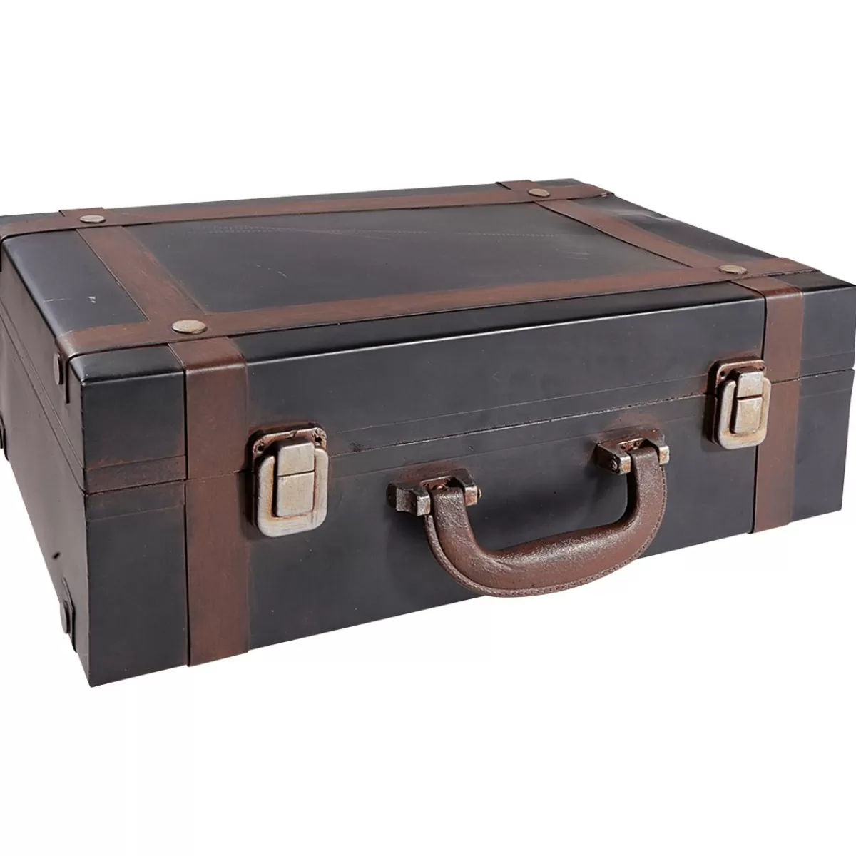 DecoWoerner Decorative Suitcase Made Of Metal, 40 X 26 Cm