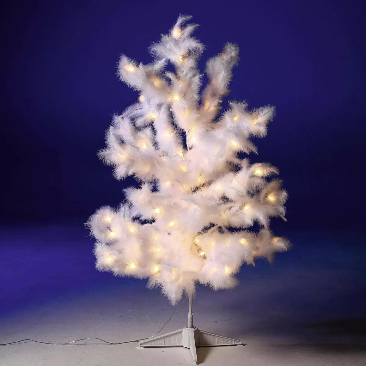 DecoWoerner Decorative Tree With Feathers, LED Warm, 120 Cm