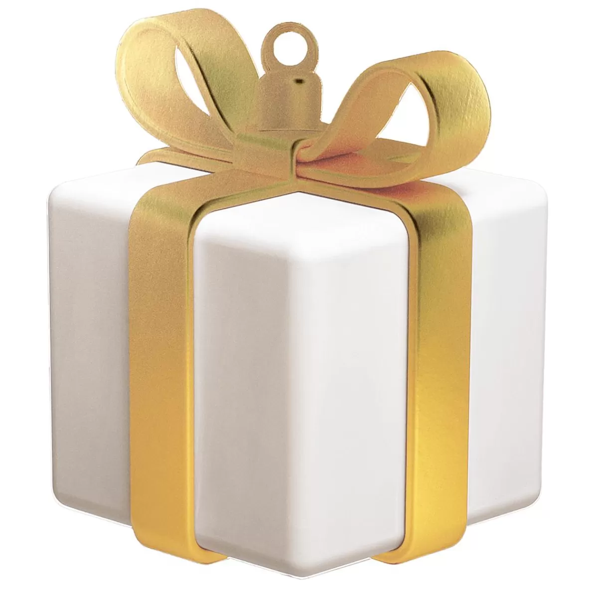 DecoWoerner Display Hanger White Gift With Gold Bow